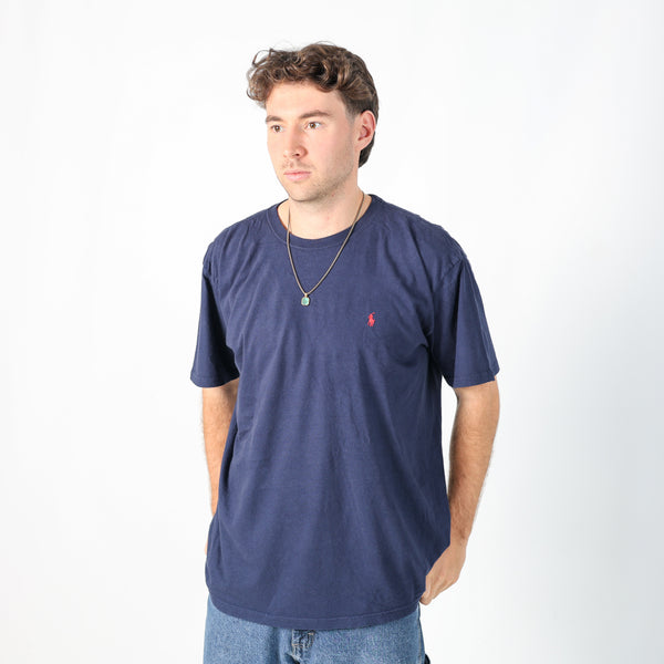 Navy Blue 90s Polo Jeans Ralph Lauren T-Shirt (L)